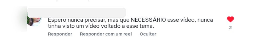 Print: que necessário esse vídeo, nunca tinha visto um voltado a esse tema